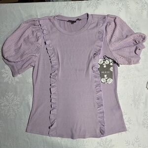 Ava Rose Lilac Ruffle Detail Blouse